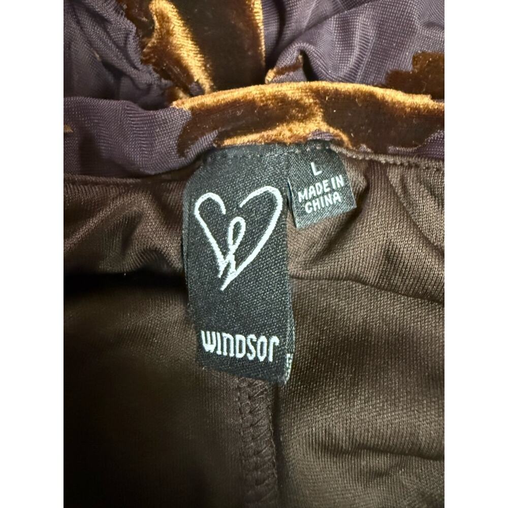 NWT Windsor Bodycon Sleeveless Brown Dress Gold Floral Velvet Burnout Y2K glam - Picture 6 of 7